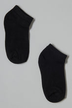 Load image into Gallery viewer, Black Plain Ankle Socks (2-Pack) - REDTAG
