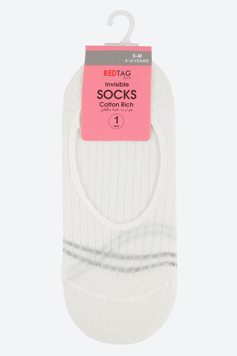 White Jacquard Invisible Socks - REDTAG