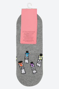 Grey Jacquard Invisible Socks - REDTAG