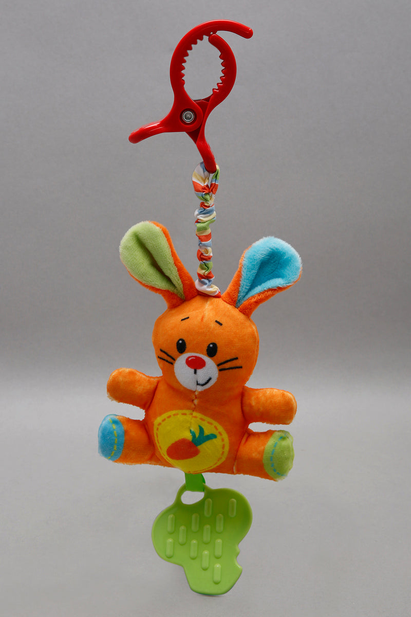 Rabbit With Clip and Teether for Active Babies