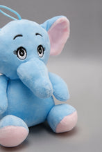 Load image into Gallery viewer, Sitting Blue Elephant Plush Toys for Newborns
