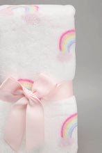 Load image into Gallery viewer, White/Pink Baby Blanket With Toy Elephant - REDTAG
