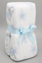 Load image into Gallery viewer, White/Blue Baby Blanket With Toy Bear - REDTAG
