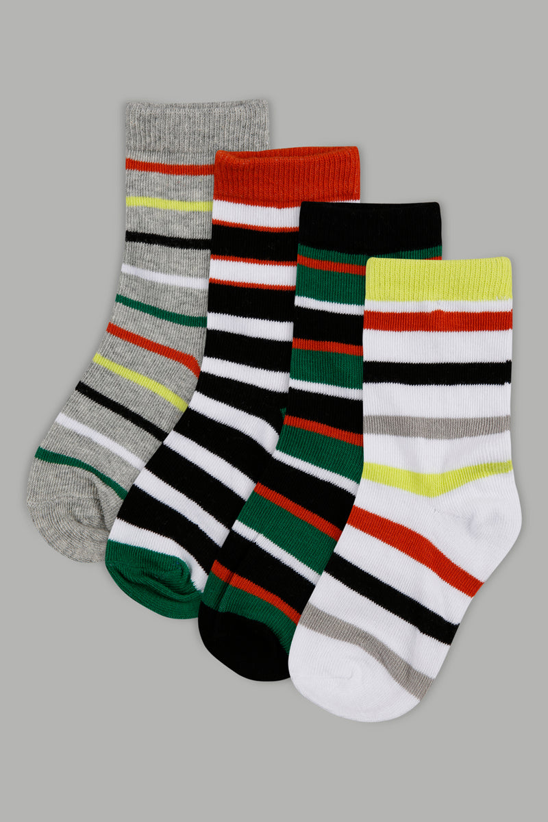 Assorted Striped Long Length Socks (4-Pack) - REDTAG