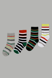 Assorted Striped Long Length Socks (4-Pack) - REDTAG