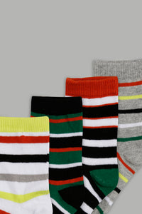 Assorted Striped Long Length Socks (4-Pack) - REDTAG