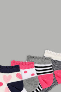 Assorted Printed Ankle Length Socks (4-Pack) - REDTAG