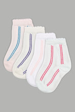 Load image into Gallery viewer, White Assorted Knee Length Socks (4-Pack) - REDTAG
