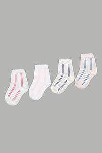 White Assorted Knee Length Socks (4-Pack) - REDTAG