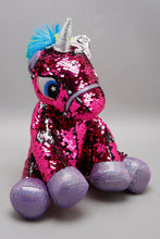 Load image into Gallery viewer, Fuchsia Soft Plush Toys Sequin Unicorn
