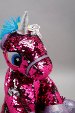 Load image into Gallery viewer, Fuchsia Soft Plush Toys Sequin Unicorn
