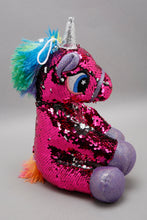 Load image into Gallery viewer, Fuchsia Soft Plush Toys Sequin Unicorn
