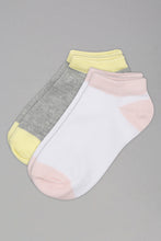 Load image into Gallery viewer, Grey/Yellow Ankle Socks (2-Pack)
