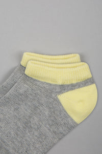 Grey/Yellow Ankle Socks (2-Pack)