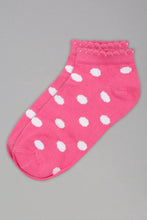 Load image into Gallery viewer, Pink/White Polka Dots Ankle Socks (2 Pack)
