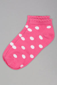 Pink/White Polka Dots Ankle Socks (2 Pack)