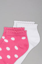 Load image into Gallery viewer, Pink/White Polka Dots Ankle Socks (2 Pack)
