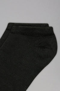 Black Plain Ankle Socks (3-Pack)