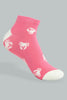 Redtag-Pink/White-Printed-Ankle-Socks-(5-Pack)-365,-Colour:Assorted,-Filter:Women's-Clothing,-Non-Sale,-Section:Women,-Women-Socks-Women's-