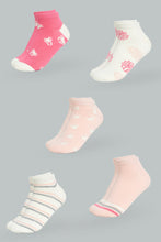 Load image into Gallery viewer, Redtag-Pink/White-Printed-Ankle-Socks-(5-Pack)-365,-Colour:Assorted,-Filter:Women&#39;s-Clothing,-Non-Sale,-Section:Women,-Women-Socks-Women&#39;s-
