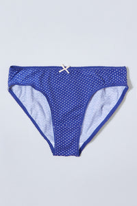 Blue/White Printed Bikini Briefs (Pack Of 5)