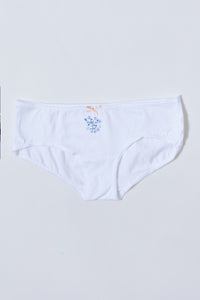 Blue/White Printed Boyleg Brief (Pack Of 5)