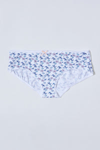 Blue/White Printed Boyleg Brief (Pack Of 5)