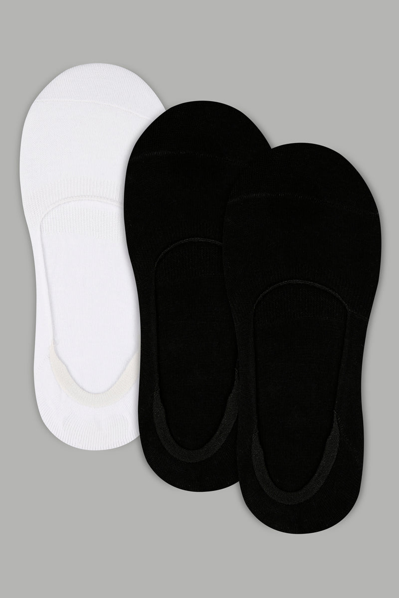 Black/White Invisible Socks (Pack Of 3) - REDTAG