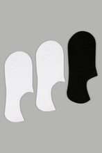 Load image into Gallery viewer, Black/White Sports Socks (Pack Of 3) - REDTAG
