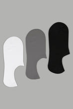 Load image into Gallery viewer, Black/White/Grey Plain Sports Socks (3-Pack)
