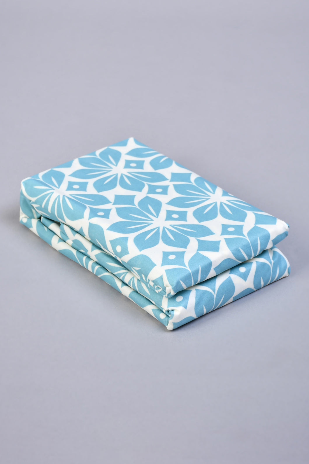 Blue/White Printed Fitted Sheet (King Size)