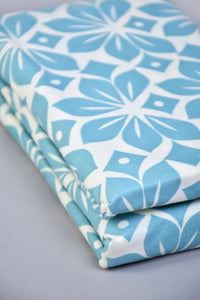 Blue/White Printed Fitted Sheet (King Size)