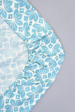 Load image into Gallery viewer, Blue/White Printed Fitted Sheet (King Size)
