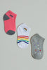 Pink/White/Grey Jacquard Design Socks (3-Pack)