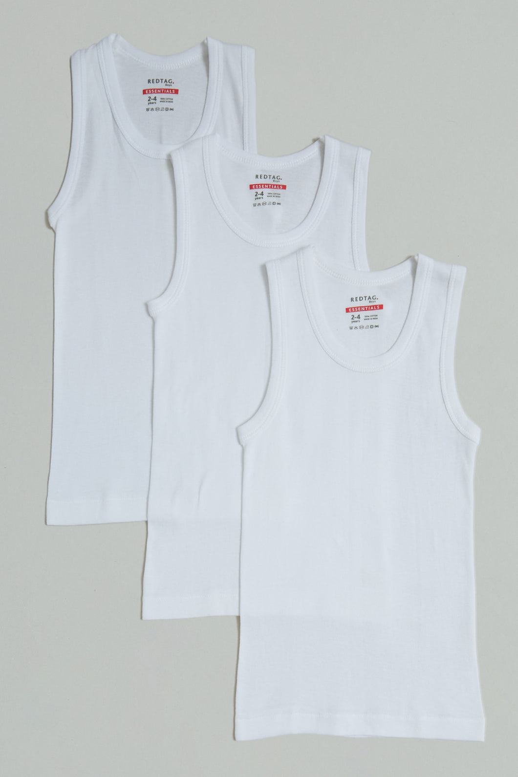 White Sleeveless Vests (3-Pack)