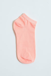 Peach/White Stripe Polka Ankle Socks (3-Pack)