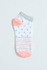 Peach/White Stripe Polka Ankle Socks (3-Pack)