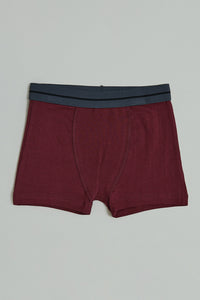 Burgundy/Grey/Black Plain Trunks (Pack of 3)