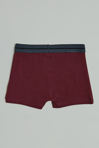 Burgundy/Grey/Black Plain Trunks (Pack of 3)