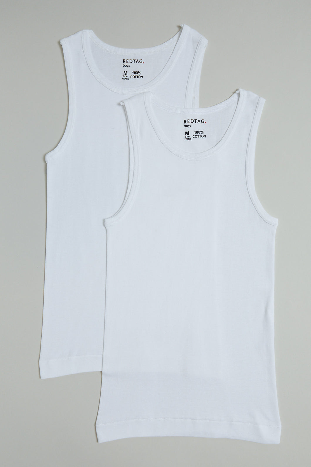 White Sleeveless Basic Vest (2-Pack)