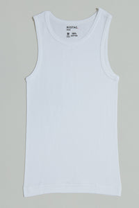 White Sleeveless Basic Vest (2-Pack)