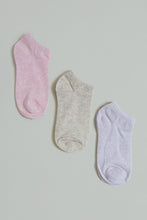 Load image into Gallery viewer, Blush/Maroon/Purple Melange Ankle Socks (3-Pack)
