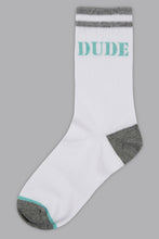 Load image into Gallery viewer, Black/White Cool Dude Socks (2-Pack) - REDTAG
