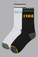 Load image into Gallery viewer, Black/White Cool Dude Socks (2-Pack) - REDTAG
