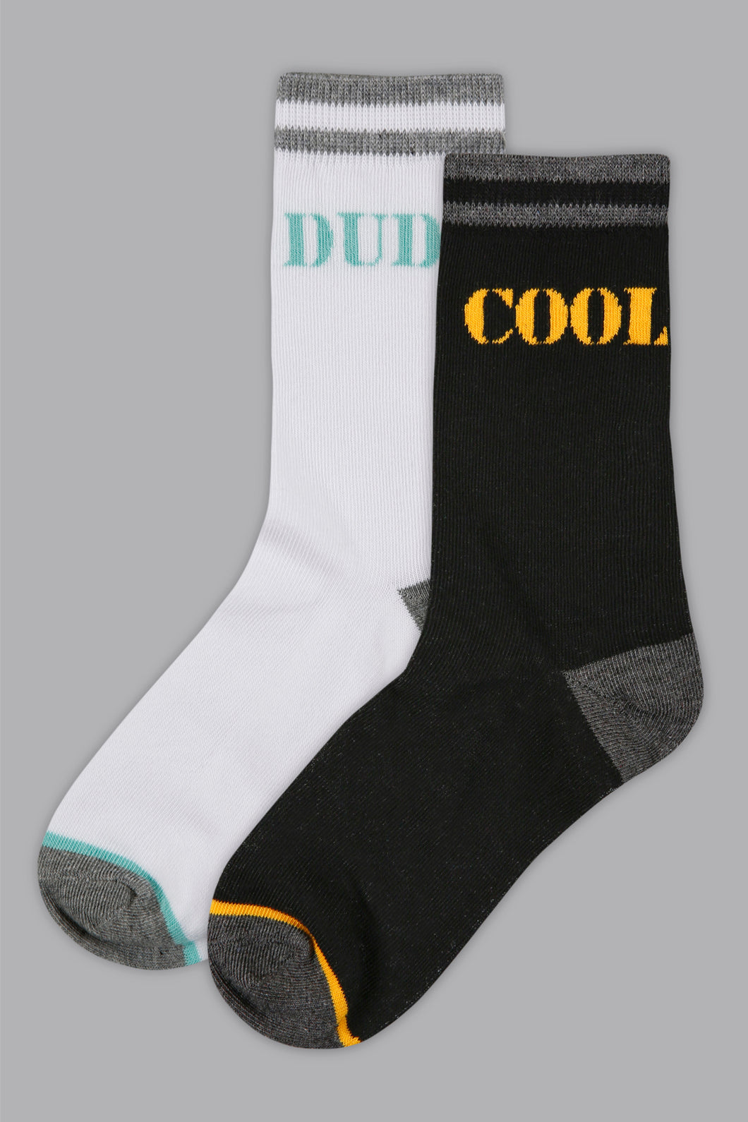 Black/White Cool Dude Socks (2-Pack) - REDTAG