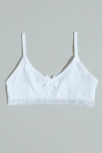 Grey Stripes/White Plain Bras (Pack of 2)