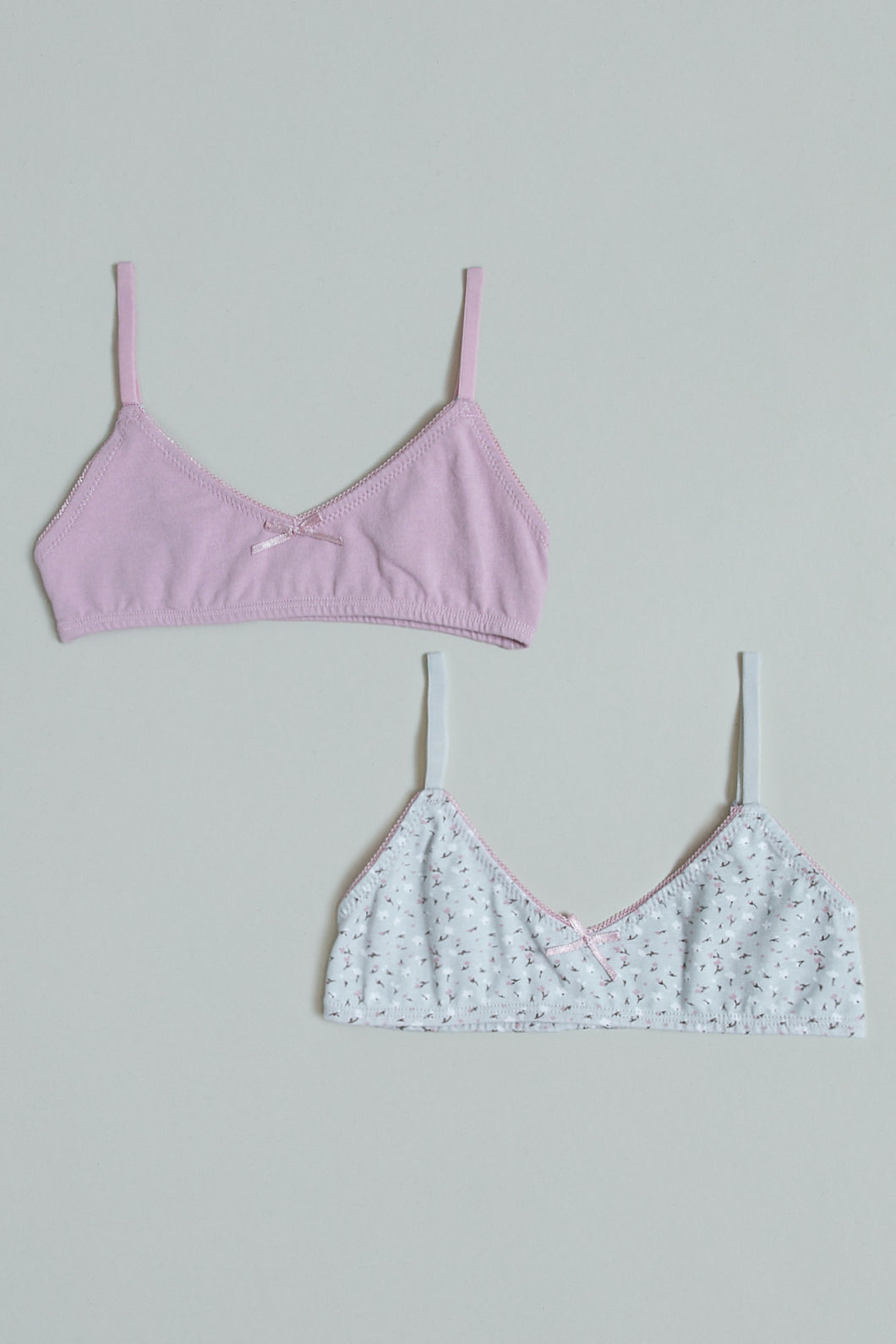 Grey Floral and Pink Bras (Pack of 2)