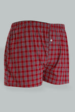 Load image into Gallery viewer, Navy/Red Woven Checked Boxers (Pack of 2)
