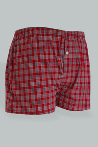 Navy/Red Woven Checked Boxers (Pack of 2)