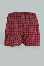 Load image into Gallery viewer, Navy/Red Woven Checked Boxers (Pack of 2)
